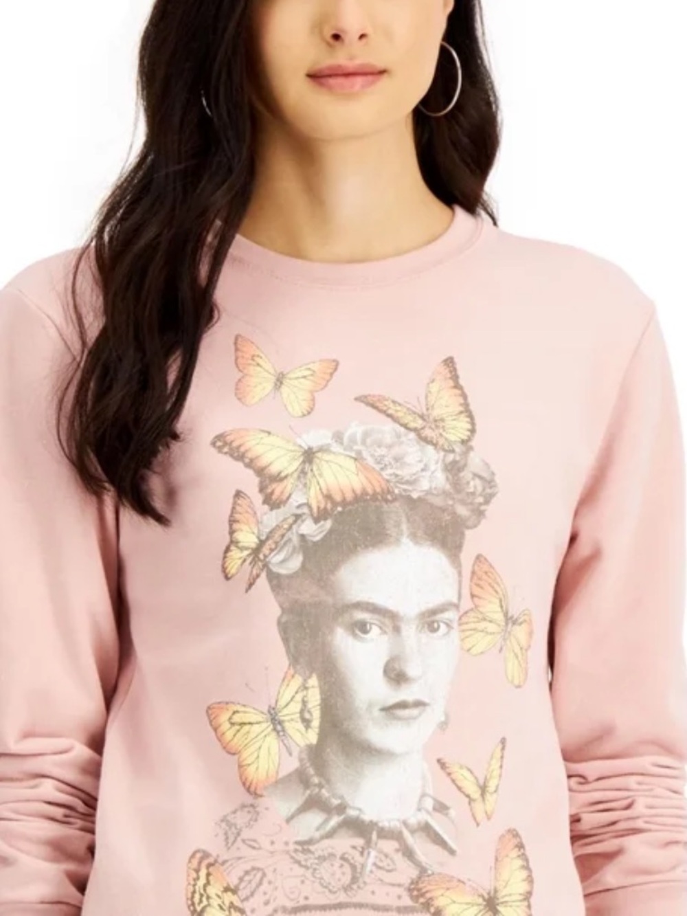 NWT Love Tribe Juniors Frida Graphic Print Sweatshirt Size Large